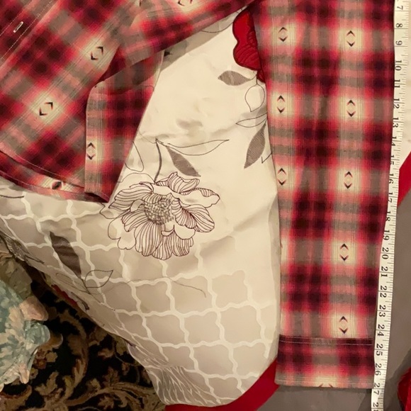 Western Shirt JNCO Crown Brand Size L Western Cut Red Plaid L/S Button Down - Picture 7 of 8